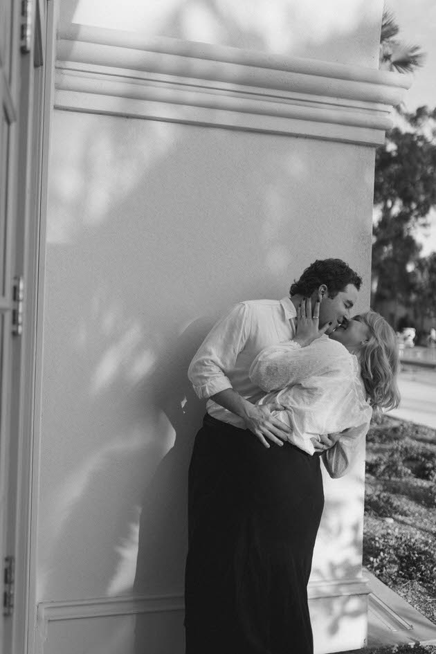 Couple standing and kissing each other in San Diego